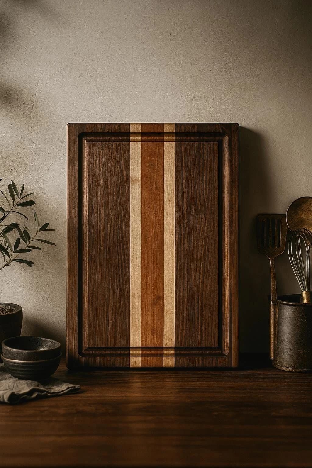 Walnut & Maple Stripe Cutting Board